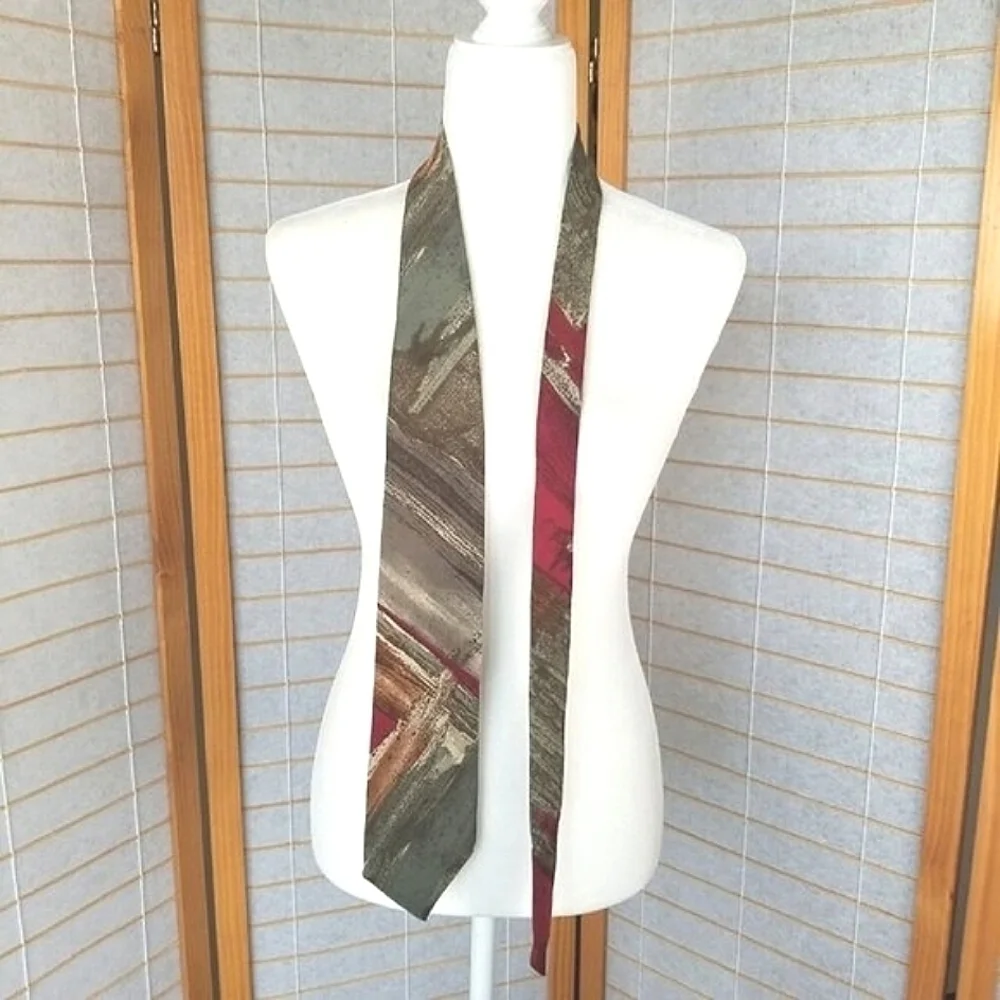 VTG 90s Guy Laroche Silk Tie Paint Splash Print